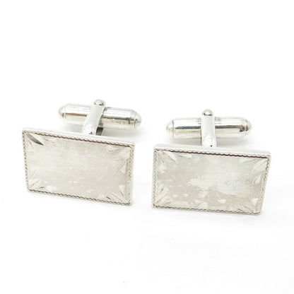 925 Sterling Silver Vintage Etched Cufflinks