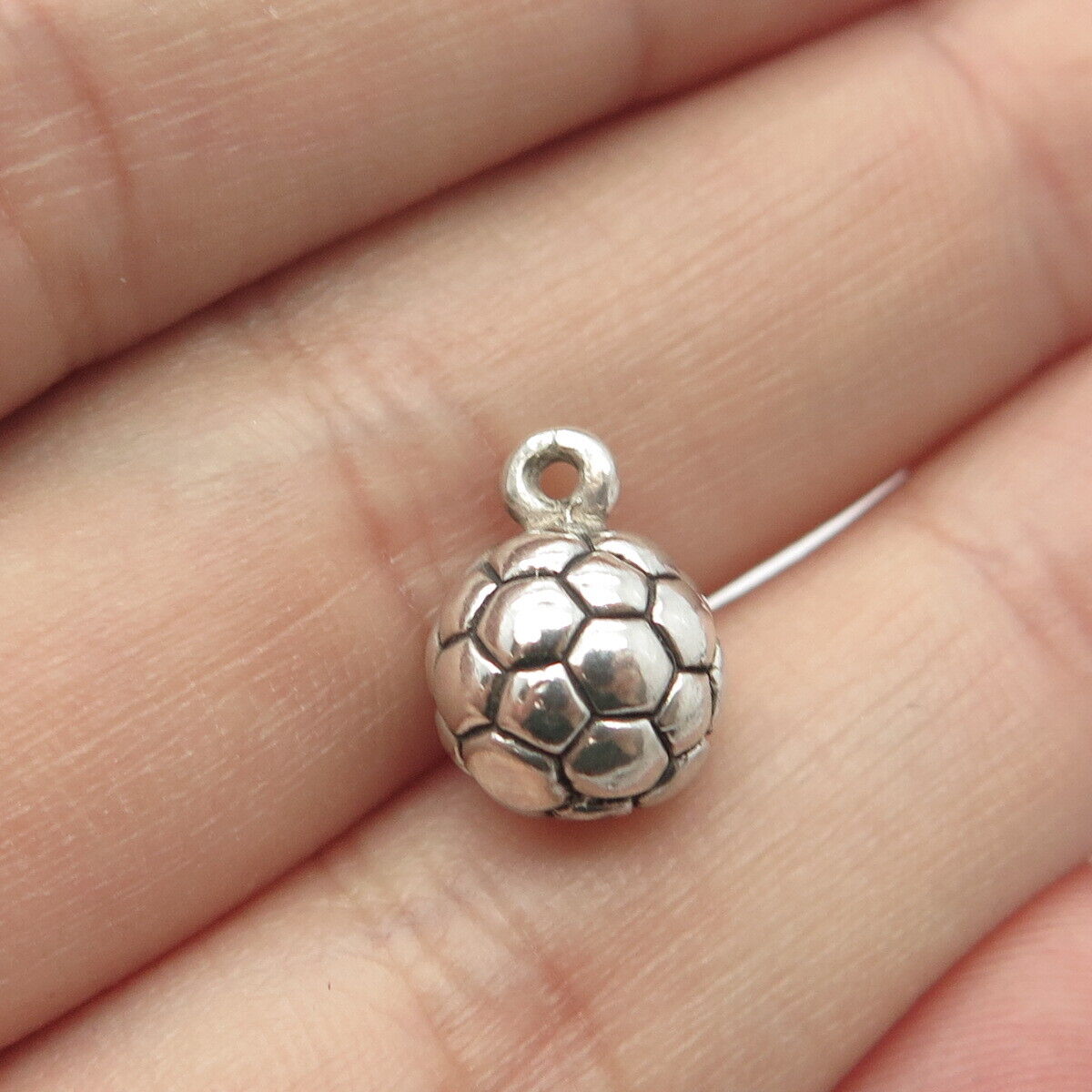 925 Sterling Silver Vintage Sun West Silver Co. Football Ball Charm Pendant