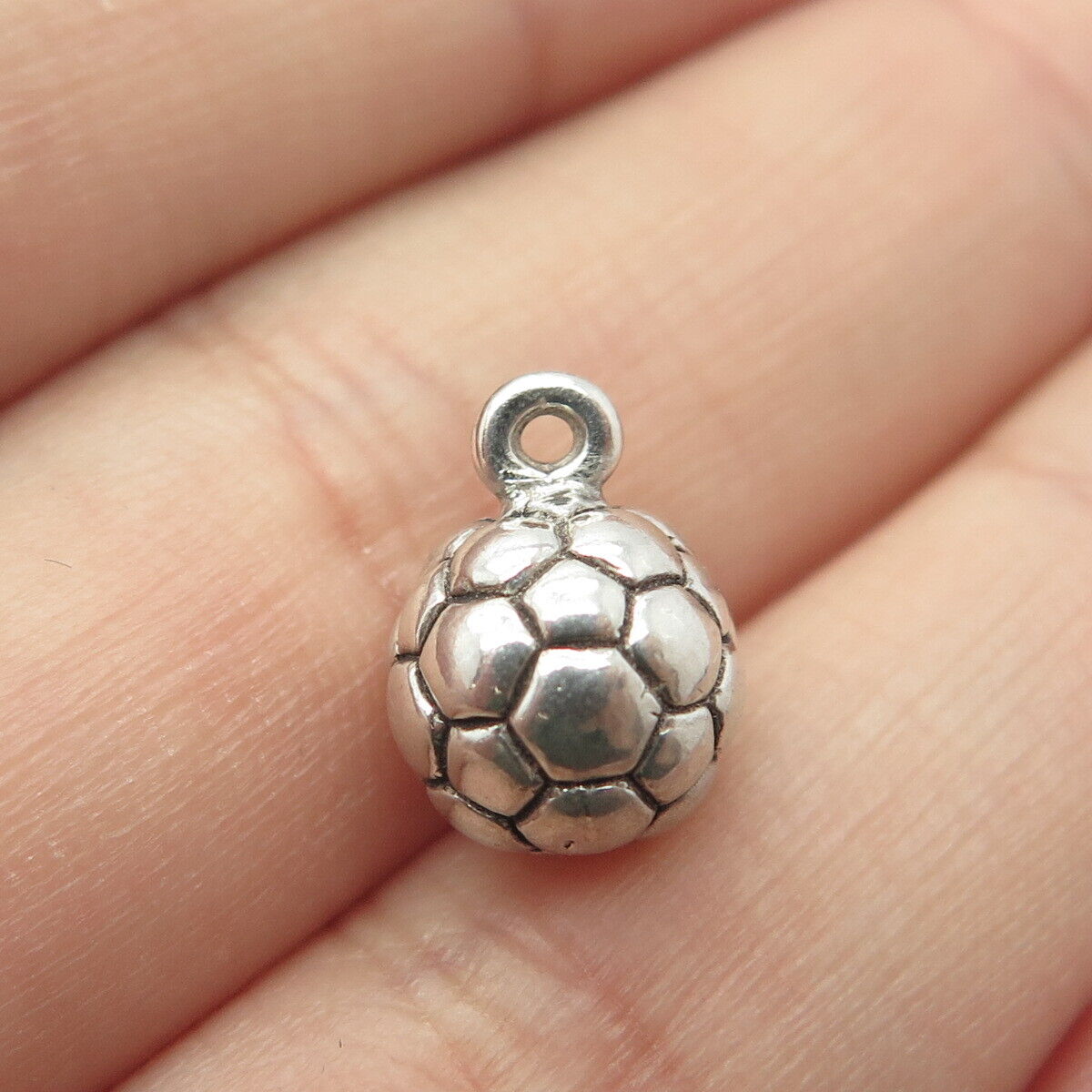 925 Sterling Silver Vintage Sun West Silver Co. Football Ball Charm Pendant