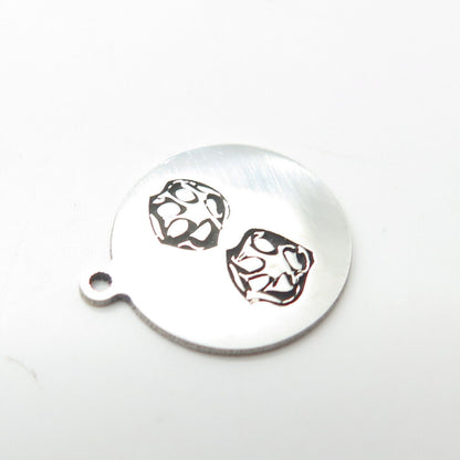 925 Sterling Silver USA Two In Town Paw Charm Pendant