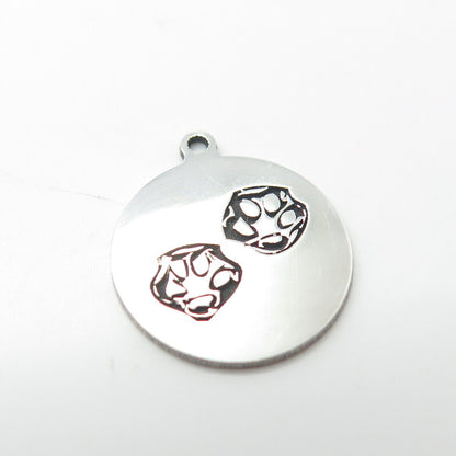 925 Sterling Silver USA Two In Town Paw Charm Pendant