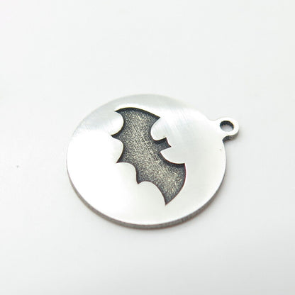 925 Sterling Silver USA Two In Town Bat Charm Pendant