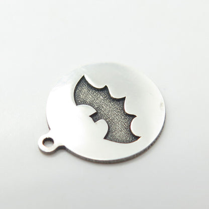 925 Sterling Silver USA Two In Town Bat Charm Pendant