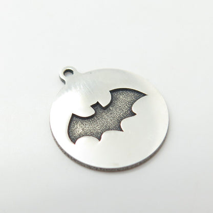 925 Sterling Silver USA Two In Town Bat Charm Pendant