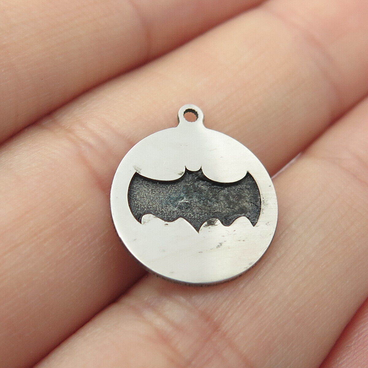 925 Sterling Silver USA Two In Town Bat Charm Pendant