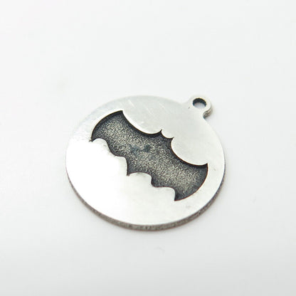 925 Sterling Silver USA Two In Town Bat Charm Pendant