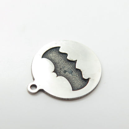 925 Sterling Silver USA Two In Town Bat Charm Pendant