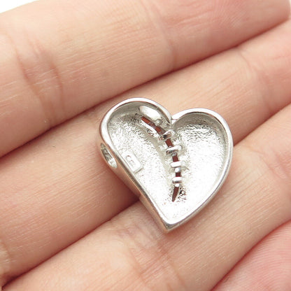 925 Sterling Silver C Z Heart Love Amulet Pendant