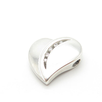 925 Sterling Silver C Z Heart Love Amulet Pendant