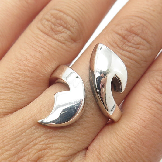 925 Sterling Silver Vintage Modernist Ring Size 8.75