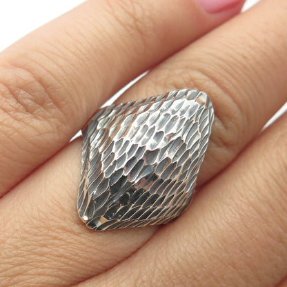 925 Sterling Silver Vintage Modernist Ring Size 6