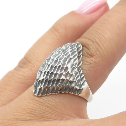925 Sterling Silver Vintage Modernist Ring Size 6