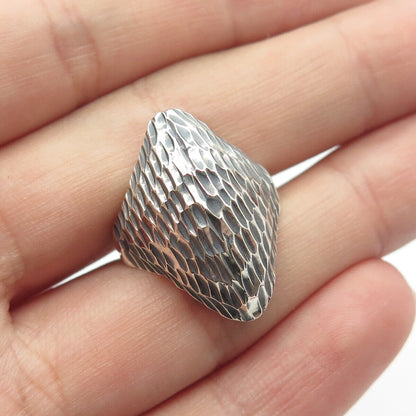 925 Sterling Silver Vintage Modernist Ring Size 6