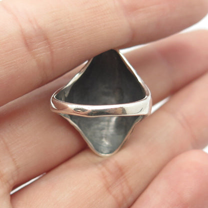 925 Sterling Silver Vintage Modernist Ring Size 6