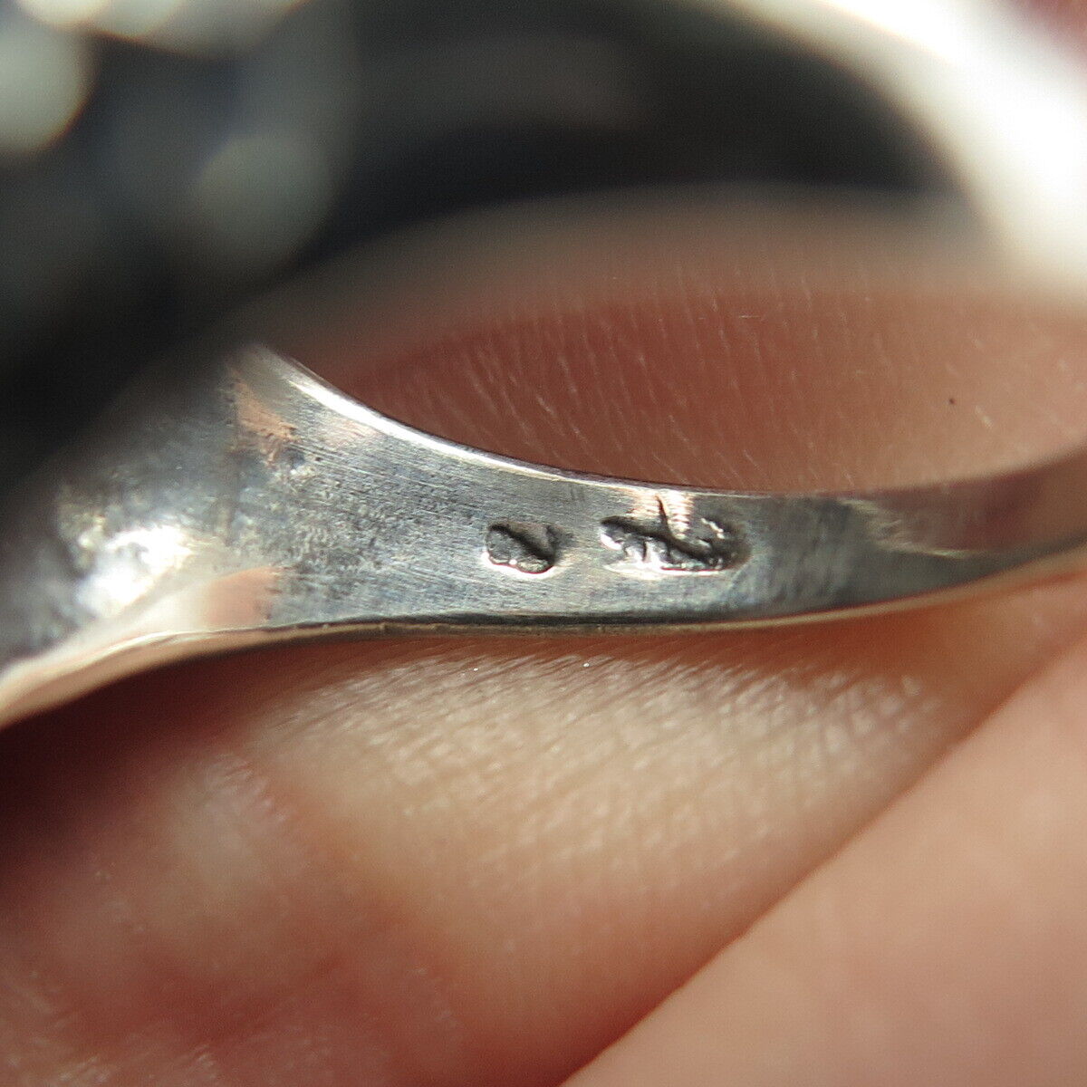 925 Sterling Silver Vintage Modernist Ring Size 6