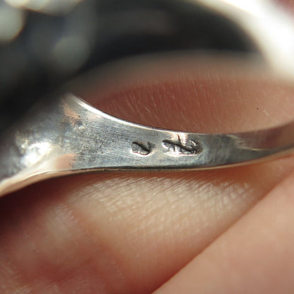 925 Sterling Silver Vintage Modernist Ring Size 6