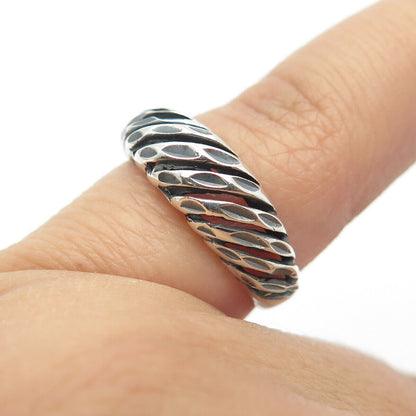 925 Sterling Silver Vintage Modernist Ring Size 5.25