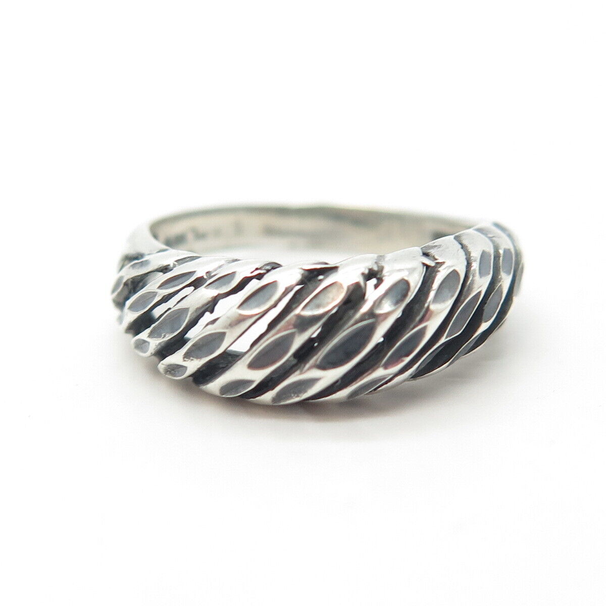 925 Sterling Silver Vintage Modernist Ring Size 5.25