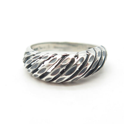 925 Sterling Silver Vintage Modernist Ring Size 5.25