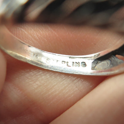 925 Sterling Silver Vintage Modernist Ring Size 5.25
