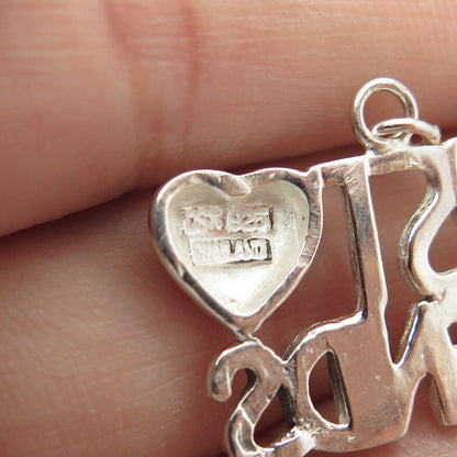 925 Sterling Silver Vintage "Best Friends" Heart Pendant