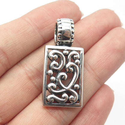 925 Sterling Silver Vintage Ornate Slide Pendant