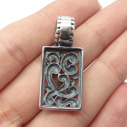 925 Sterling Silver Vintage Ornate Slide Pendant