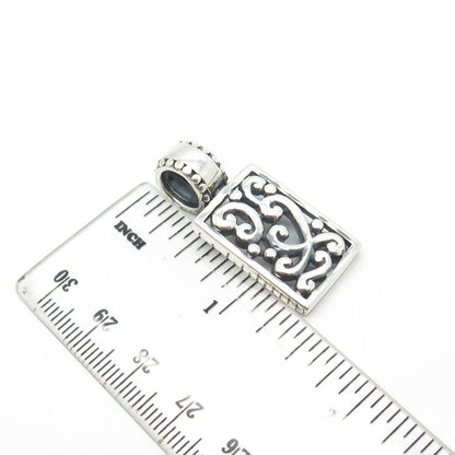 925 Sterling Silver Vintage Ornate Slide Pendant