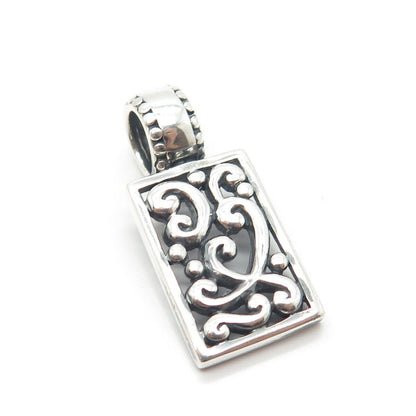 925 Sterling Silver Vintage Ornate Slide Pendant