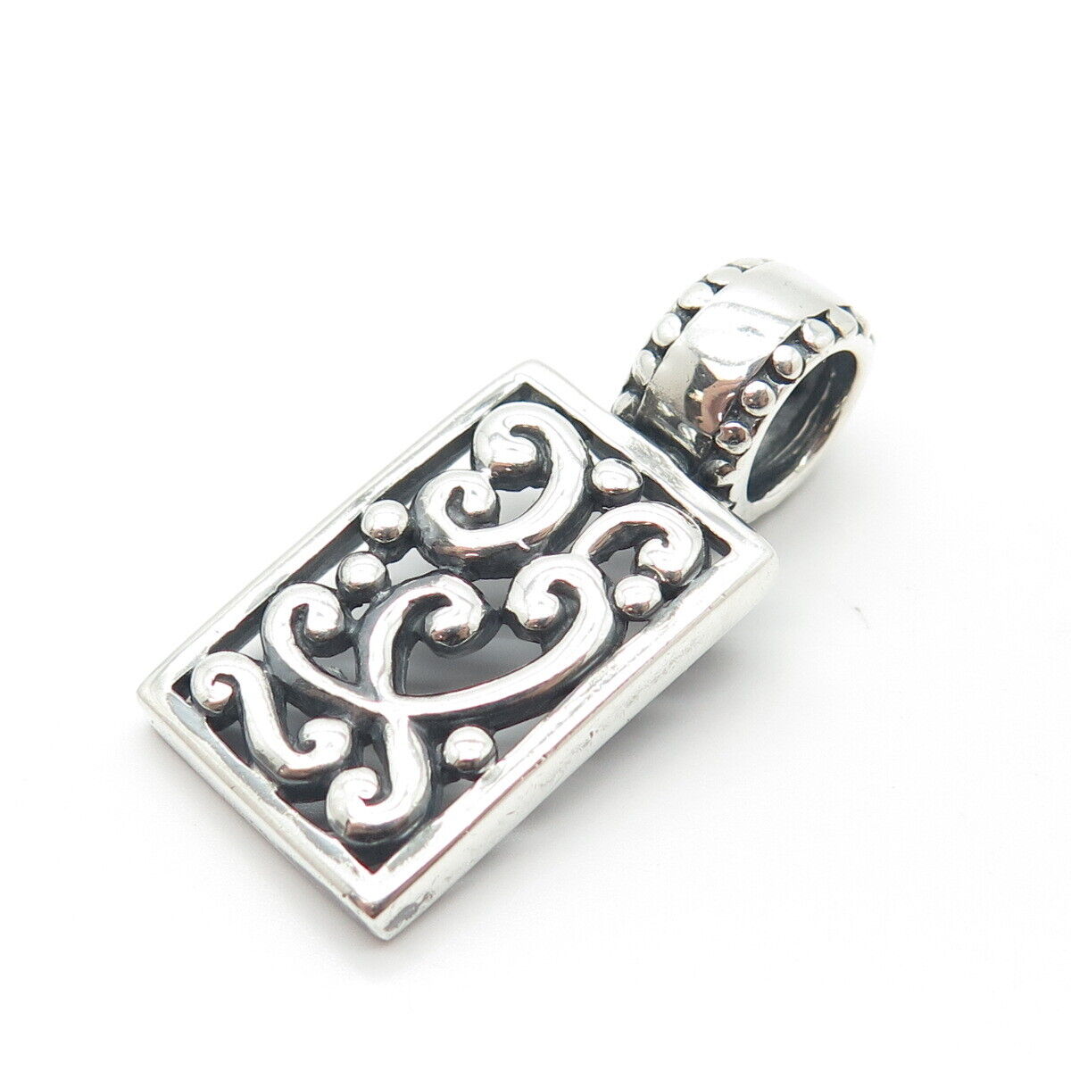 925 Sterling Silver Vintage Ornate Slide Pendant