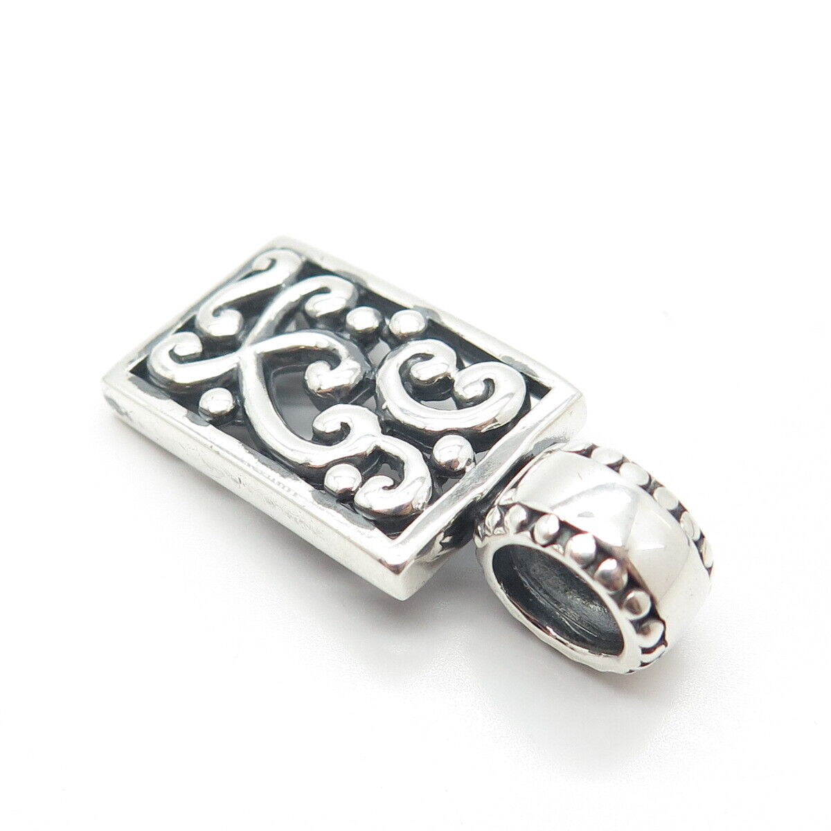 925 Sterling Silver Vintage Ornate Slide Pendant