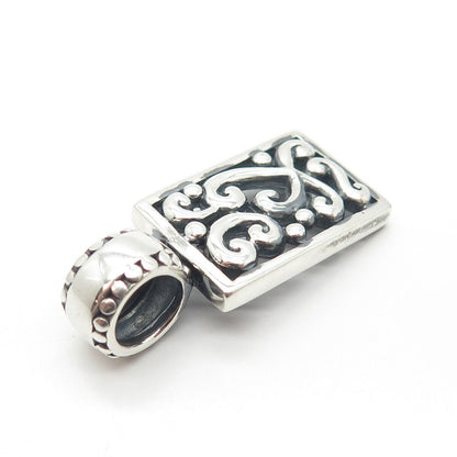 925 Sterling Silver Vintage Ornate Slide Pendant