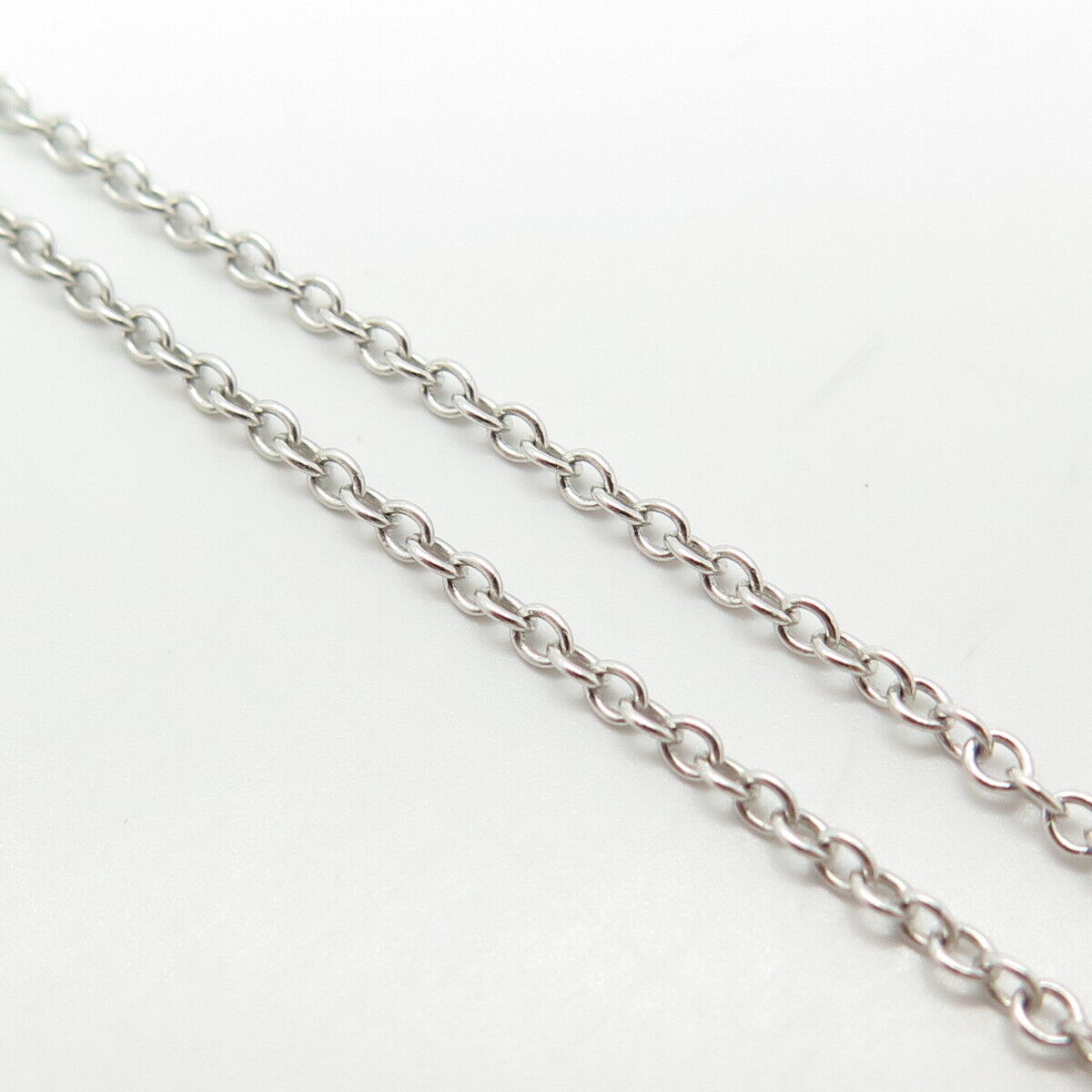 925 Sterling Silver Real Black Spinel Gem & C Z Butterfly Chain Necklace 16"