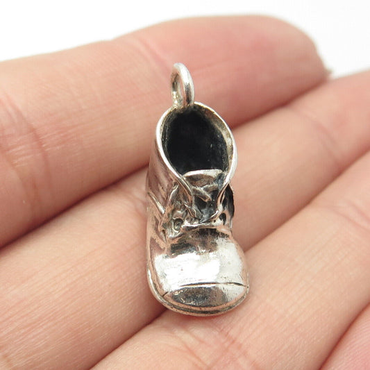 925 Sterling Silver Vintage Boot Shoe Charm Pendant