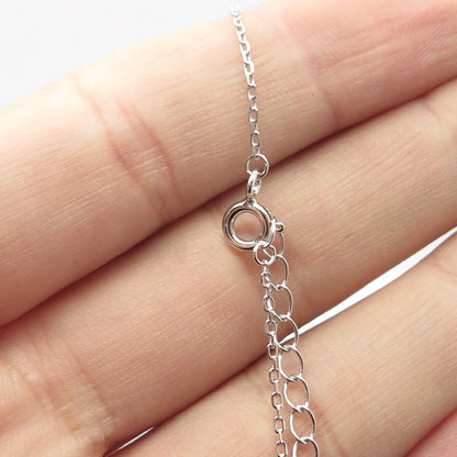 925 Sterling Silver Pave C Z Infinity Rolo Chain Necklace 18"