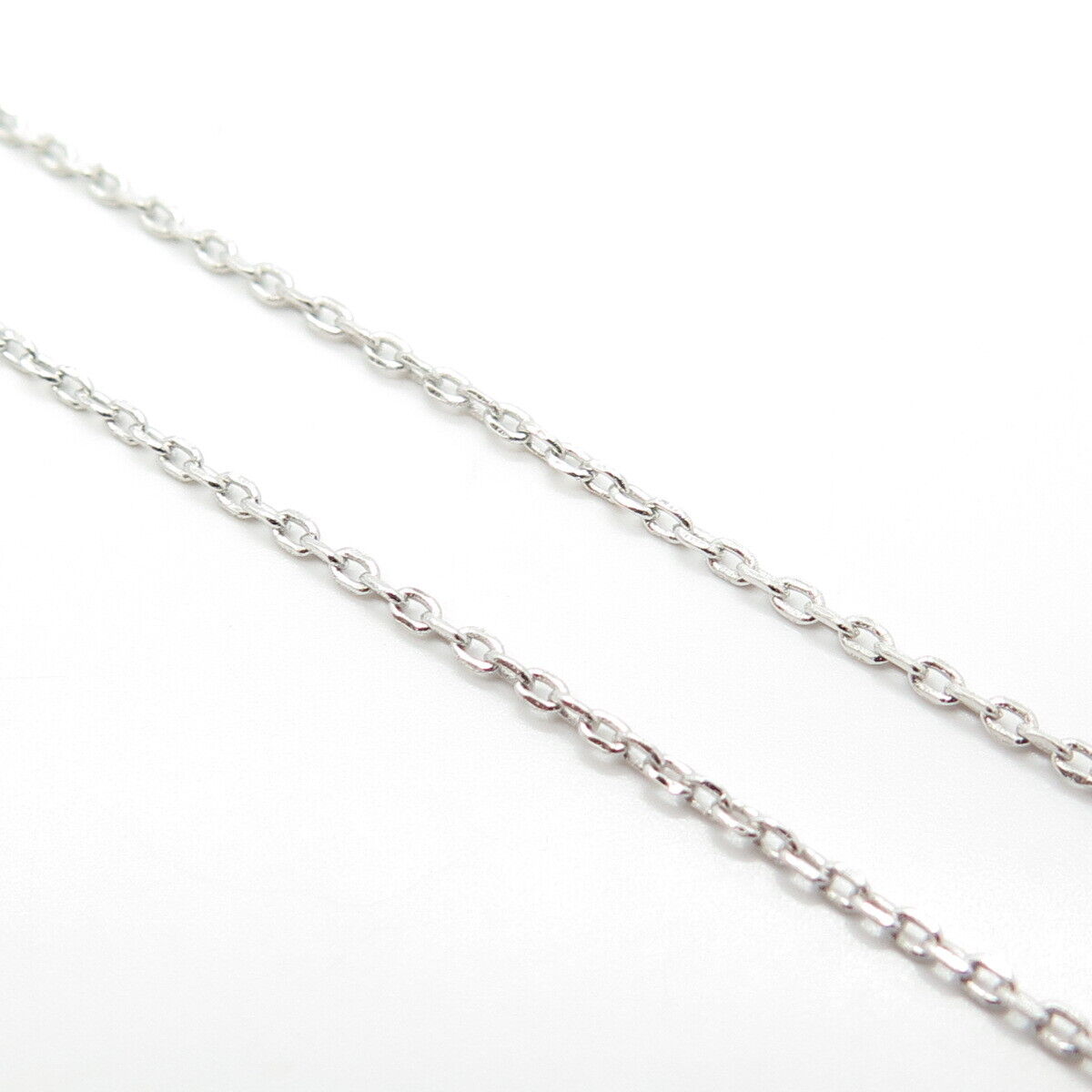 925 Sterling Silver Pave C Z Sun Rolo Chain Necklace 18"