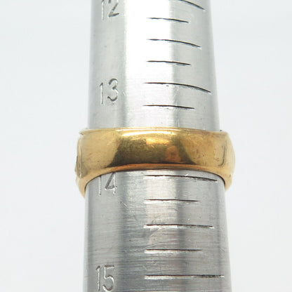 925 Sterling Silver/14K Gold Filled Vintage Diamond NA Hunting Club Ring Size 14