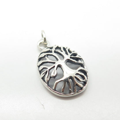 925 Sterling Silver Vintage Tree Charm Pendant