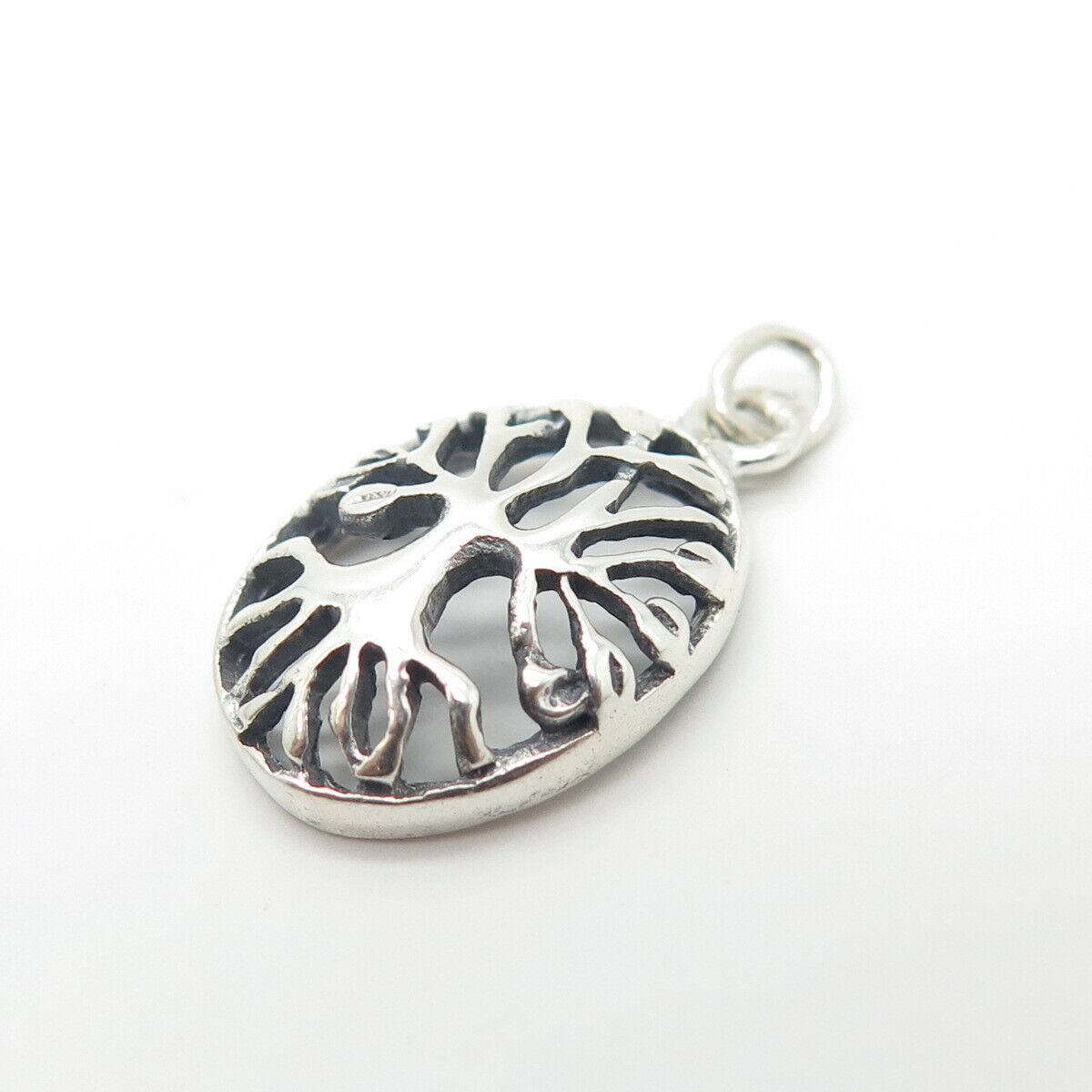 925 Sterling Silver Vintage Tree Charm Pendant