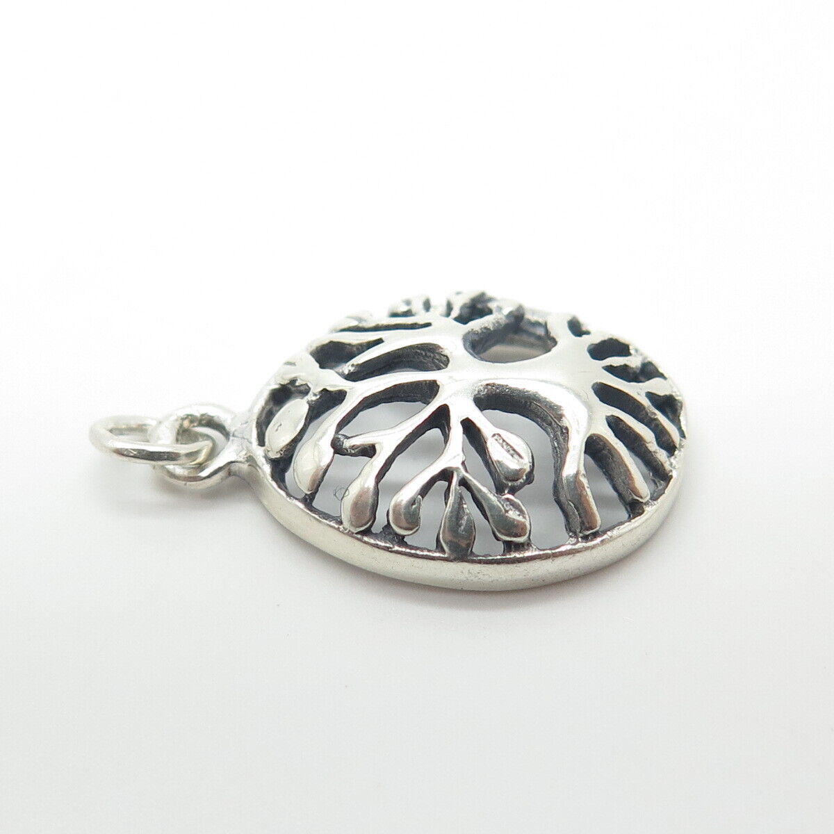 925 Sterling Silver Vintage Tree Charm Pendant