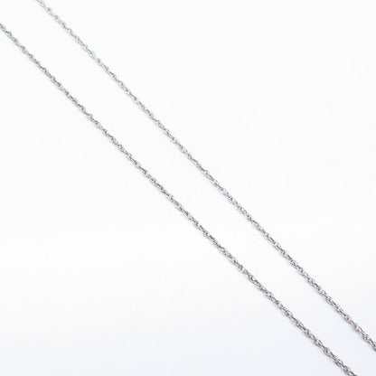 925 Sterling Silver Real Diamond Accent Heart Prince-of Wales Chain Necklace 18"