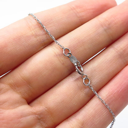 925 Sterling Silver Real Diamond Accent Heart Prince-of Wales Chain Necklace 18"