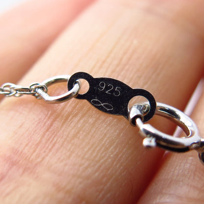 925 Sterling Silver Real Diamond Accent Heart Prince-of Wales Chain Necklace 18"