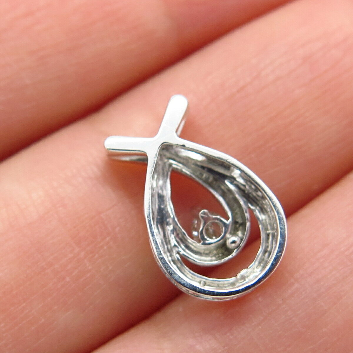 925 Sterling Silver Real Diamond Slide Pendant