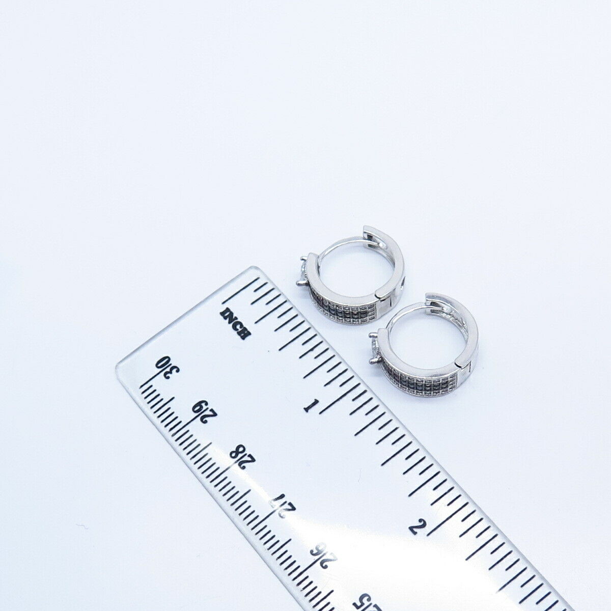 925 Sterling Silver Multi-Color C Z Hoop Earrings