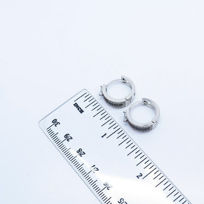 925 Sterling Silver Multi-Color C Z Hoop Earrings