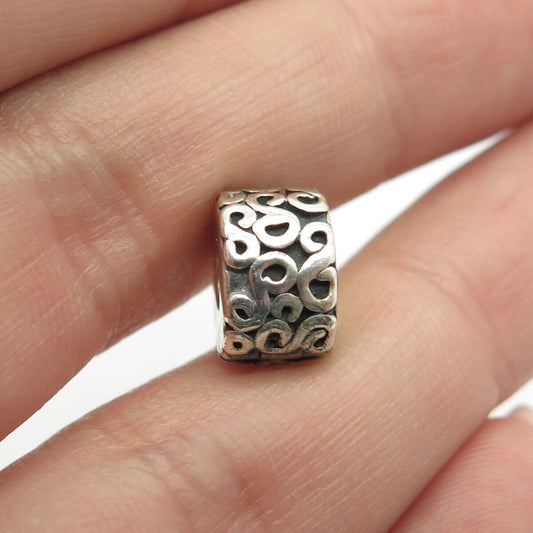 925 Sterling Silver Pandora Swirl Clip Charm