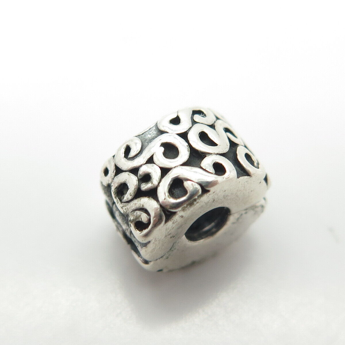 925 Sterling Silver Pandora Swirl Clip Charm