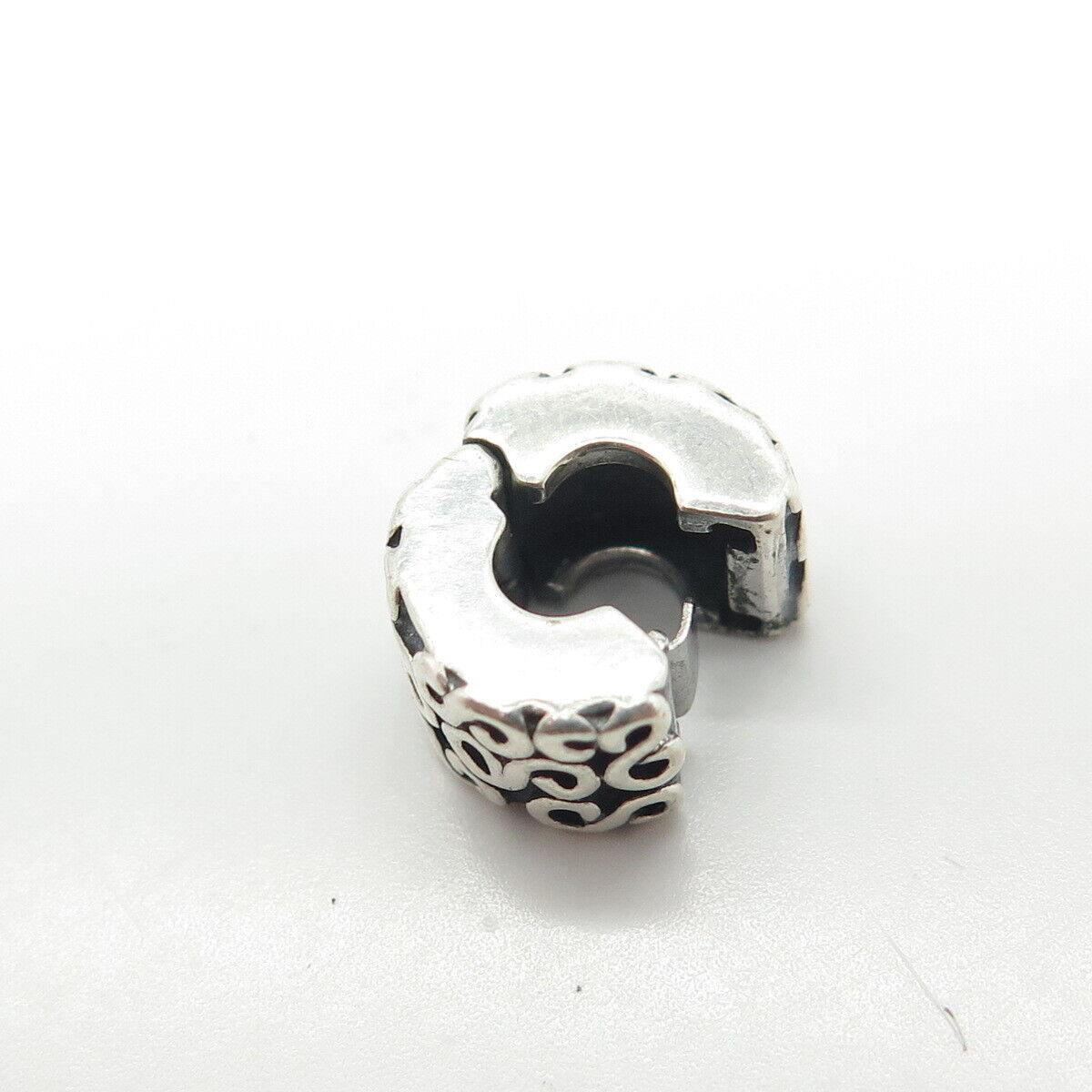 925 Sterling Silver Pandora Swirl Clip Charm