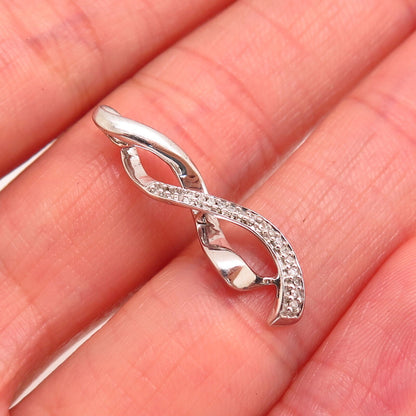 925 Sterling Silver JWBR Kay Jewelers Real Diamond Infinity Design Slide Pendant